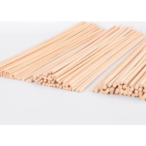 50pcs Pine Round Wooden Rods Sticks Premium Durable Wooden Dowel for DIY Crafts Building Model Woodworking