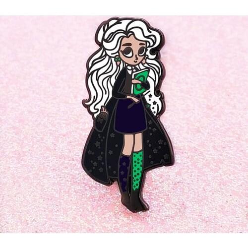 Luna Lovegood Magic Girl Enamel Brooch Pin Backpack Hat Bag Collar Lapel Pins Badges Women Mens Fashion Jewelry Accessories