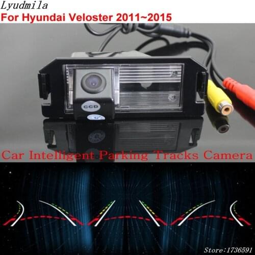 Lyudmila Car Intelligent Parking Tracks Camera FOR Hyundai Veloster 2011~2015 Car Back up Reverse Rear View Camera