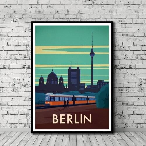 MT2839 Vintage Travel Poster Berlin City Map Poster Poster Art Poster Print Canvas Home Decor Picture Wall Print