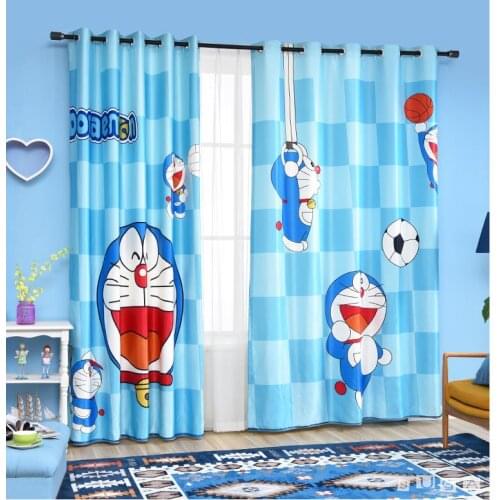 Cartoon curtain modern minimalist childrens room study bedroom 3D Curtain Luxury Blackout Window Curtain Living Room