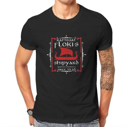 Men Flokis Shipyard Kattegat Vikings Anime Odin Thor Novelty Classic Graphic Top shirt