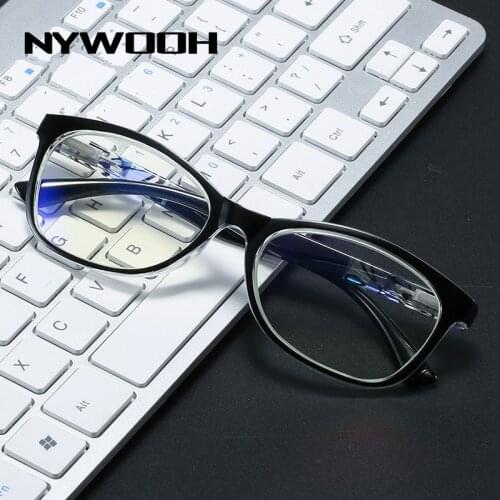NYWOOH Anti Blue Light Reading Glasses Women Fashion Flower Printed Hyperopia Eyeglasses Prescription Farsighted Degree +4.0