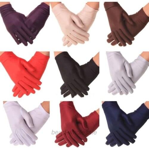 5 Colors Evening Party Formal Prom Stretch Satin Gloves for Women Thin Stretch Gloves Dance Tight White Jewelry Gloves Hot Sale