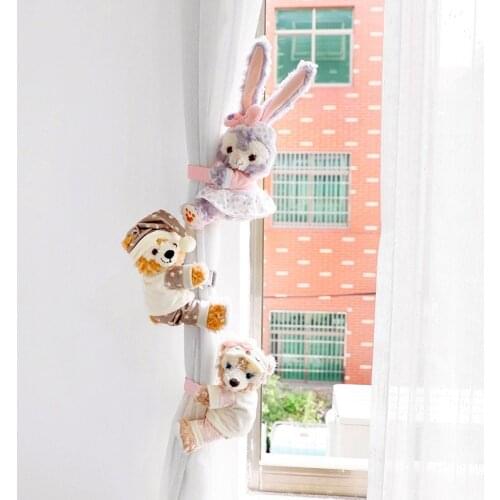 17cm Disney Bear Kawaii Plush Toys Dolls Duffy Shirley May Couples Stuffed Toys Velcro Room Decoration Gifts for Kids Girls