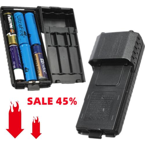 Portable Black Extended 6x AA Battery Case Pack Shell For BaoFeng UV5R UV5RB UV5RE Walkie Talkie