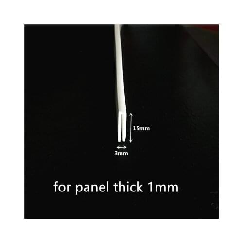 Solid Silicone Rubber U Strip for 1mm Thick Glass Metal Wood Panel Edge Encloser Shield 15x3x15mm White