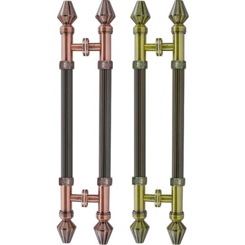 1pair Special price glass door handle Retro stainless steel long gate handles Classical texture hardware pulls for store/hotel