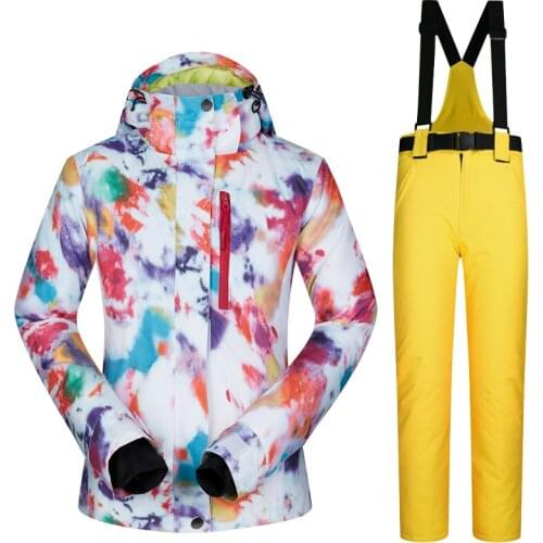 Super Warm Women Ski Suit Snowboard Jacket Pant Winter Clothing Trouser Windproof Waterproof Thicken Hooded Female Sport Wear