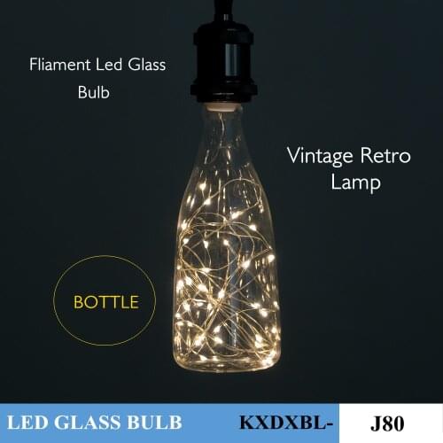 Bottle Shape LED Vintage Filament Glass Bulb Retro Lamp E27 AC85-265V Multi Colors Lampada Copper Wire String Decor Lights