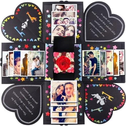 Creative DIY Love Explosion Box Surprise Gift Photo Album Happy Memory Multi-layer Birthday Anniversary Valentines Day Gift Box