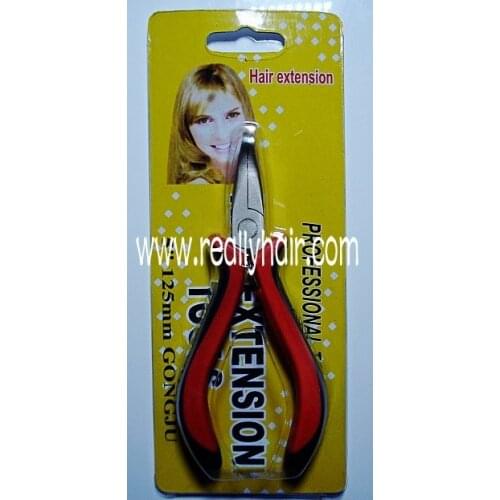 Two pcs angle head red&black handle Hair extension tongers