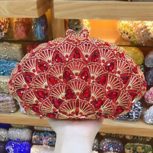 XIYUAN women red/silver Crystal diamond evening bags Clutch Bag phone clutch small purse wallet crossbody messenger bags handbag
