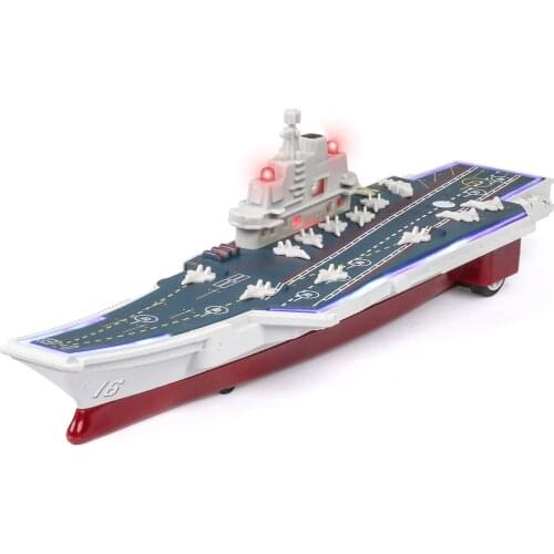 1:2000 High Simulation China Aircraft Carrier L-16 Liaoning with Sound and Light Pull Back Alloy Model for Children Gifts