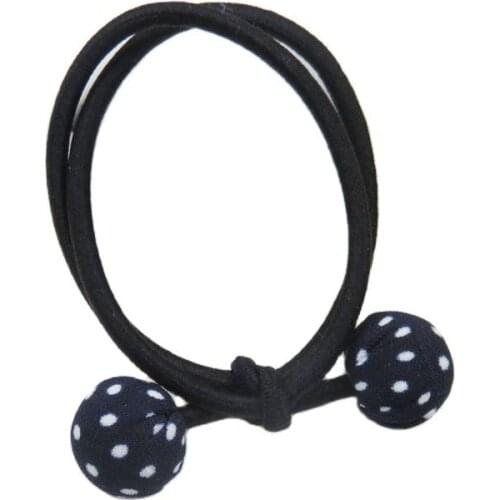 1PCS Fashion Dots Ball Knot Elastic Hair Bands Toys For Girls Handmade Bow Headband Scrunchy Kids Hair Accessories For Womens