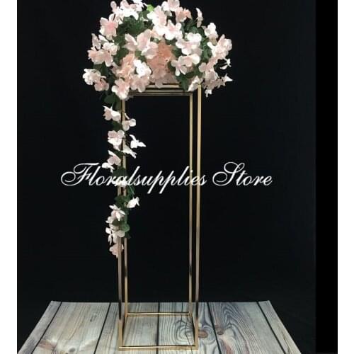 10PCS Rectangular Iron wedding flower frame stand set for table Centerpiece Event decoration flower vases