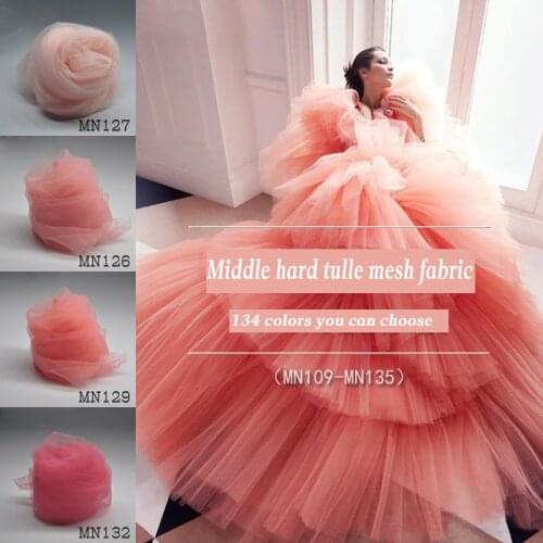 160cm width 2meters/lot middle Hard Tulle mesh fabric American net gauze by lot tulle wedding show dress skirt yarn cloth fabric