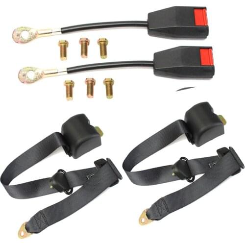 2 Set 3 Point Retractable AUTO Car Truck Bus Universal Black Van Auto-locking Seat Lap Adjustable Belt Auto Safety Accessories