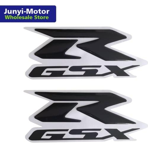 2Pcs Black Emblem 3D Fairing Tank Logo Decal Sticker For Suzuki GSX-R GSXR 600 750 1000 1100 Motorcycle/Cruisers/Chopper Racing
