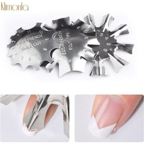 3pcs French Smile Line Trimmer Cutter Nail Model Stainless Steel Nail Art Tips Gel Polish Nail Template Manicure Tools