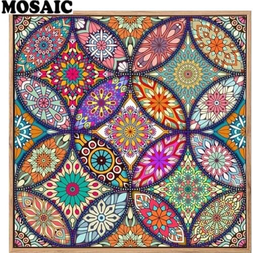 DIY Diamond Painting Mandala Flower Pictures By Rhinestones Diamond Mosaic Full Square round Abstract Diamond Embroidery