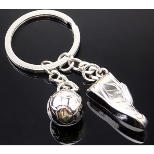 Football Key Ring Soccer Shaped Keychain Zinc Alloy Football Team Sports Fans Anniversary Gift Decoration Chidren Birthday Gifts