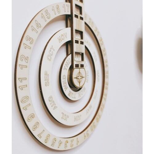 Wooden Bohemian Farmhouse Styles Rotary Calendar Wall Hanging Perpetual Calendar For Home Bedroom Dining Room Dropship
