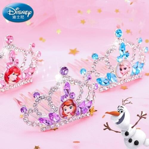 Disney Princess Frozen Anna Elsa Ariel Dress Up Crown Wig Magic Makeup For Cosplay Set Kids Birthday Party Supplies Gifts