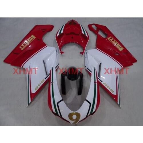For 1198 2007 - 2011 Body Kits 848 2009 Fairing Kits for DUCATI 1098 2010 Red White Abs Fairing