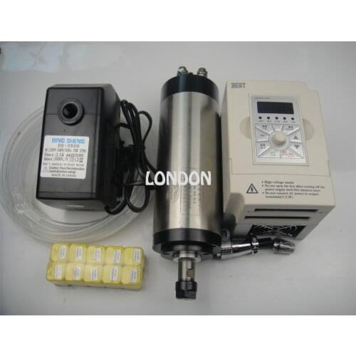 ER16 diameter 80mm 220V water cooling 1.5KW spindle with 4 pieces bearing for cncmachine+1.5KW VFD+water pump+ER16