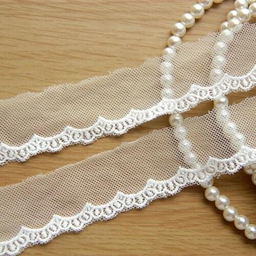 5 Yds Cotton Embroidery Lace Mesh Lace White And Black Scalloped Lace Sewing Garment Accessories 2.5cm