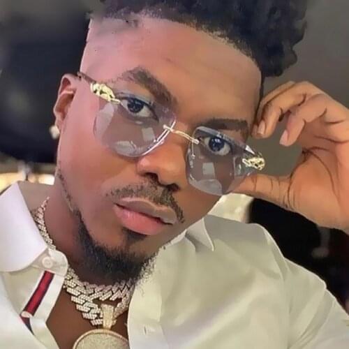 Leopard Brand Rimless Square Sunglasses For Men Metal Fashion Gradient Lens Frameless Sun Glasses Women 2021 Funky Shades UV400