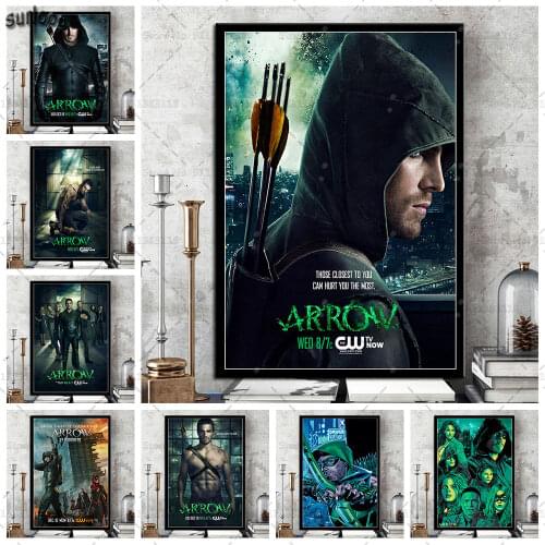 Green Arrow Hot TV Shows Oliver Queen Poster Prints Wall Art Canvas Painting Posters Picture for Living Room Home Decoration
