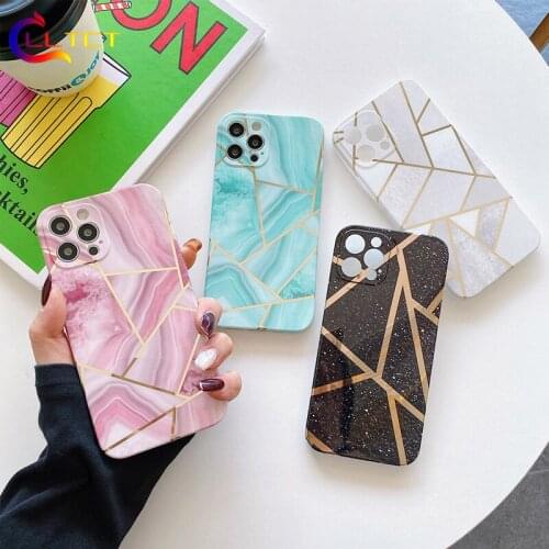 LLTCT Luxury Marble For iPhone 11 12 Pro Max 12 Mini Case Soft IMD For iPhone Xs Max Xr X 7 7 Plus Back Cover Coque 6 6s Funda