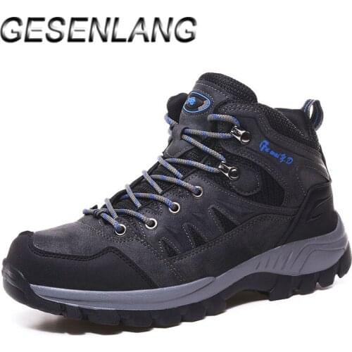 Mens High Top Hiking Shoes Autumn Winter Comfortable Wear Resistant Anti-Skid Outdoor Climbing Mountain Hunting Trekking Boots
