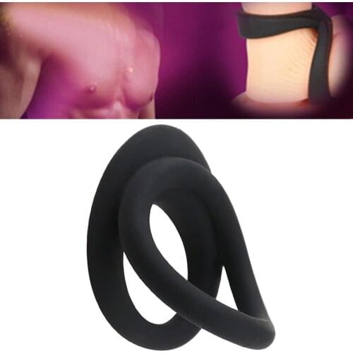 Men Double Layer Silicone Cock Rings Delay Ejaculation Penis Rings Adult Erotic Toy Sex Toys Dropshipping