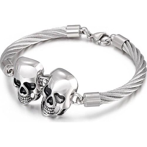 HAOLYNJOY Skull Mask 316L Stainless Steel Mens Bracelet Twisted Chain Personality