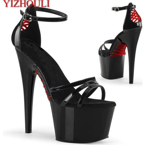 The banquet show featured 17cm heels, 7in lacquered soles, tapered feet and model nightclub pole-dancing shoes