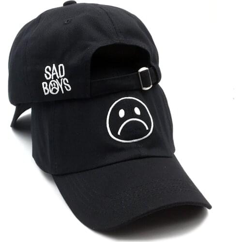 New Sad Boys Adjustable Hat crying face Baseball cap Hip hop Headwear Black Harajuku Skateboard Hats Curve Brimmed golf Caps