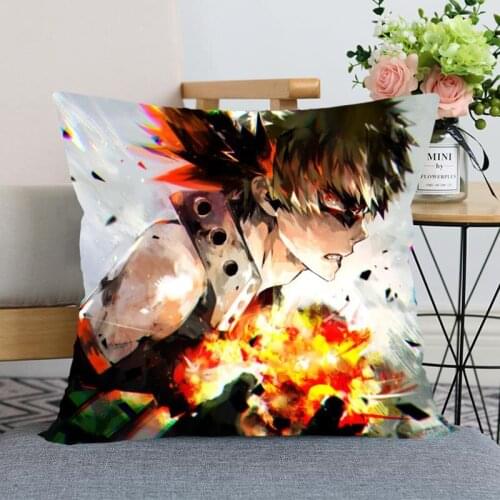 New Arrival My Hero Academia Pillowcase Wedding Decorative Pillow Cover Custom Printed Soft Satin Fabric Pillow Cases Not Fade