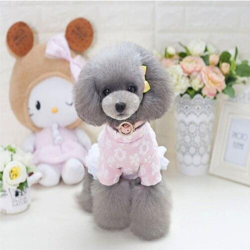 Dog Dress Pet Clothes Girls Little Cotton Skirt Pet Skirt Fall Winter Teddy Dog Skirt Vestidos Verano одежда для собак