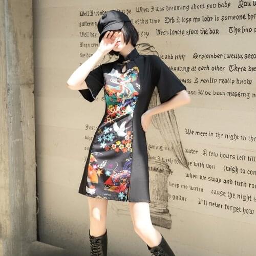 Female Chinese Dress Qipao Short Style Cheongsam Women Traditional Asian Streetwear Dress Formal Party Gown Vestidos 11767