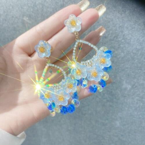 Flowers earrings fashion jewelry temperament statement earrings Korean earrings for women