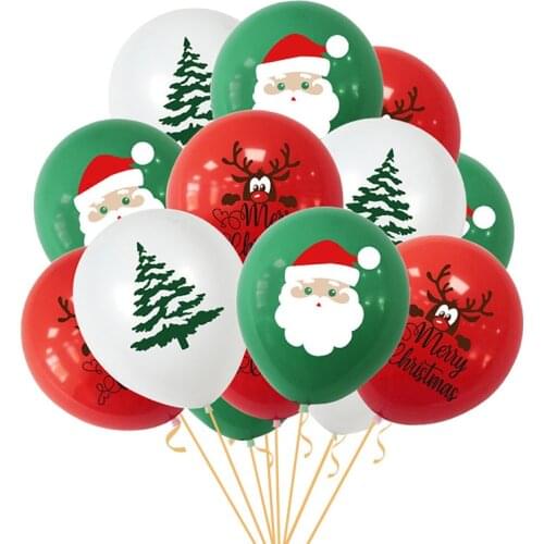 15Pcs Merry Christmas Balloons Santa Claus Elk Christmas Tree Christmas Party Decorations for Home Xmas Globos Navidad New Year