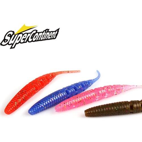2019 Supercontinent Fishing Soft 9CM/10pcs Worm Lures Ice Fishing Bait Soft Polaris Sinking Lure Pesca Cheap Fishing Tackle