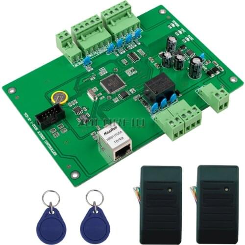 TCP/IP 1 door RFID access control panel access control board door access control system +2 reader+10 RFID tags