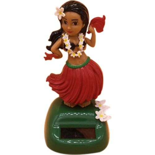 Car Solar Decoration Hawaiian Solar Grass Skirt Car Interior Decoration Car Interior Products Decompression Dashboard Decoration