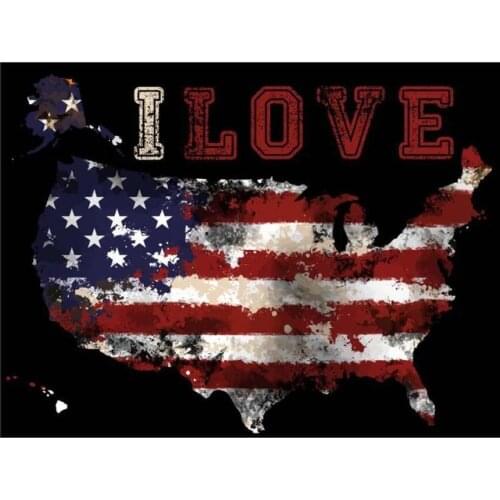 Scenery Embroidery Mosaic Craft America Flag Diamond Painting Kits Beads Picture Wall Paper Rhinestones Drawing Christmas Gift