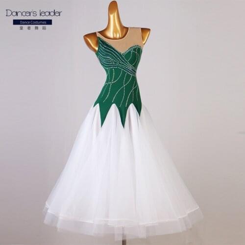 High-end Custom Modern Dance Sleeveless Big Swing Skirt Female Adult Ballroom Competition Performance Costume