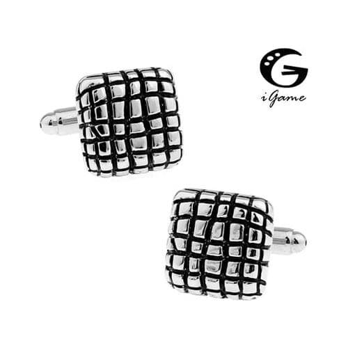 IGame Factory Supply Gift Cuff Links Black Color Paint Woven Design Quality Copper Material Free Shipping